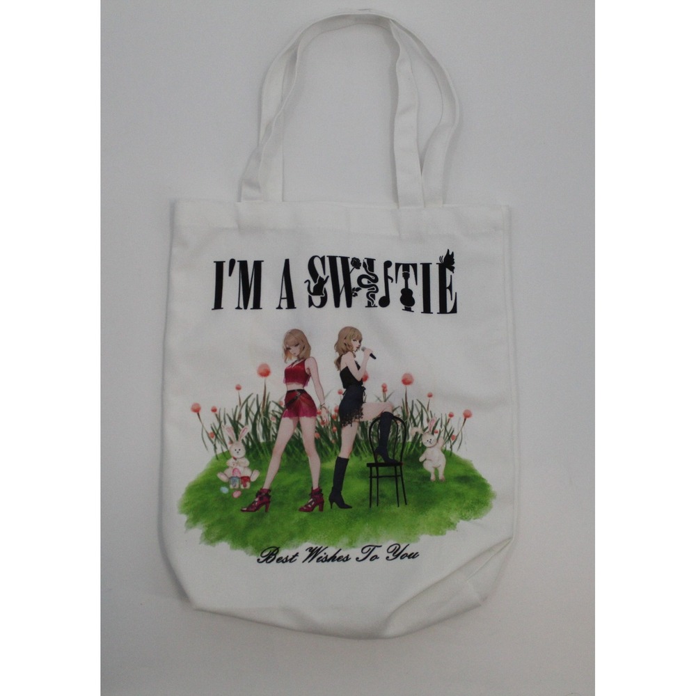 I'm A Swiftie Taylor Swift Inspired White Canvas Tote Bag Best Wishes To You
